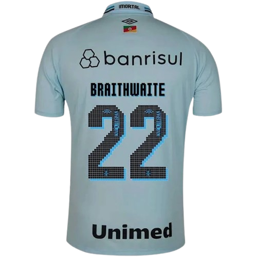Camisa Grêmio 2025/26 Azul celeste BRAITHWAITE Nº 22